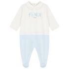 Baby Boys White & Blue Logo Babygrow Gift Set, 2, hi-res