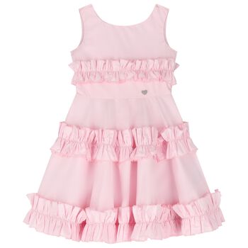 Girls Pink Ruffled Dress