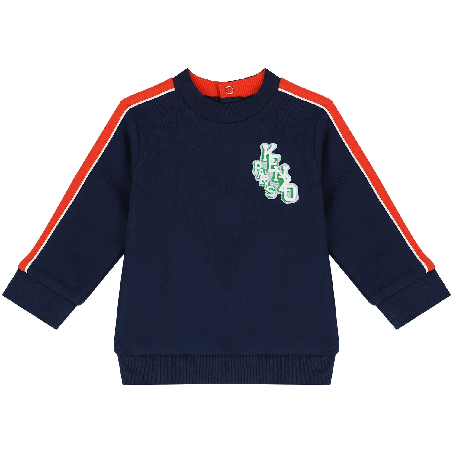 Younger Boys Navy Blue Logo Sweatshirt, 1, hi-res