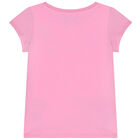 Girls Pink Embellished Teddy Logo T-Shirt, 1, hi-res