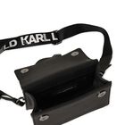 Girls Black Ikonik Karl Handbag, 1, hi-res