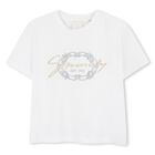 Girls White Logo T-Shirt, 1, hi-res