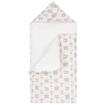 Baby Girls Pink & White Carousel & Hot Air Balloon Nest