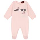 Baby Girls Pink Teddy Bear Logo Babygrow, 2, hi-res