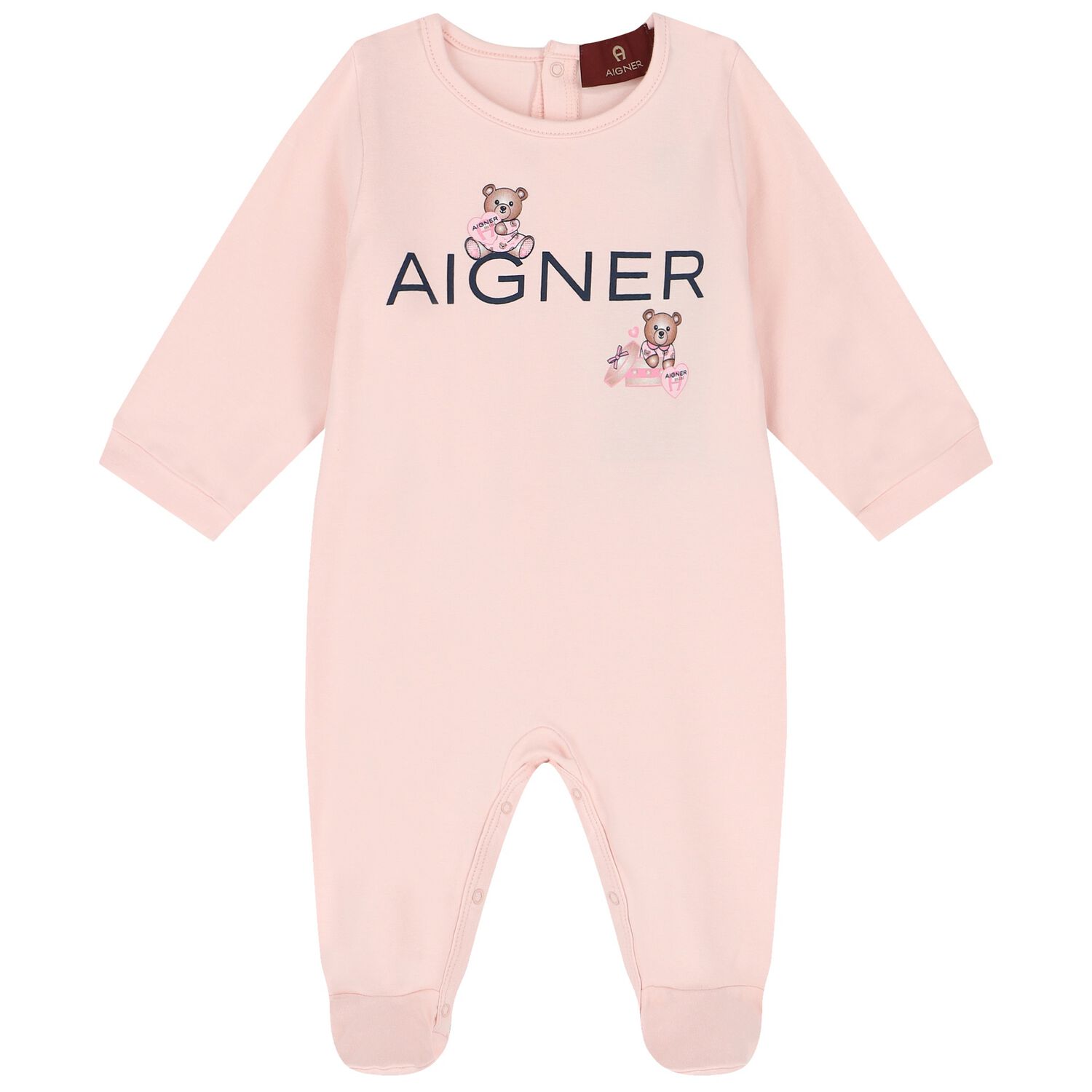 Baby Girls Pink Teddy Bear Logo Babygrow, 2, hi-res