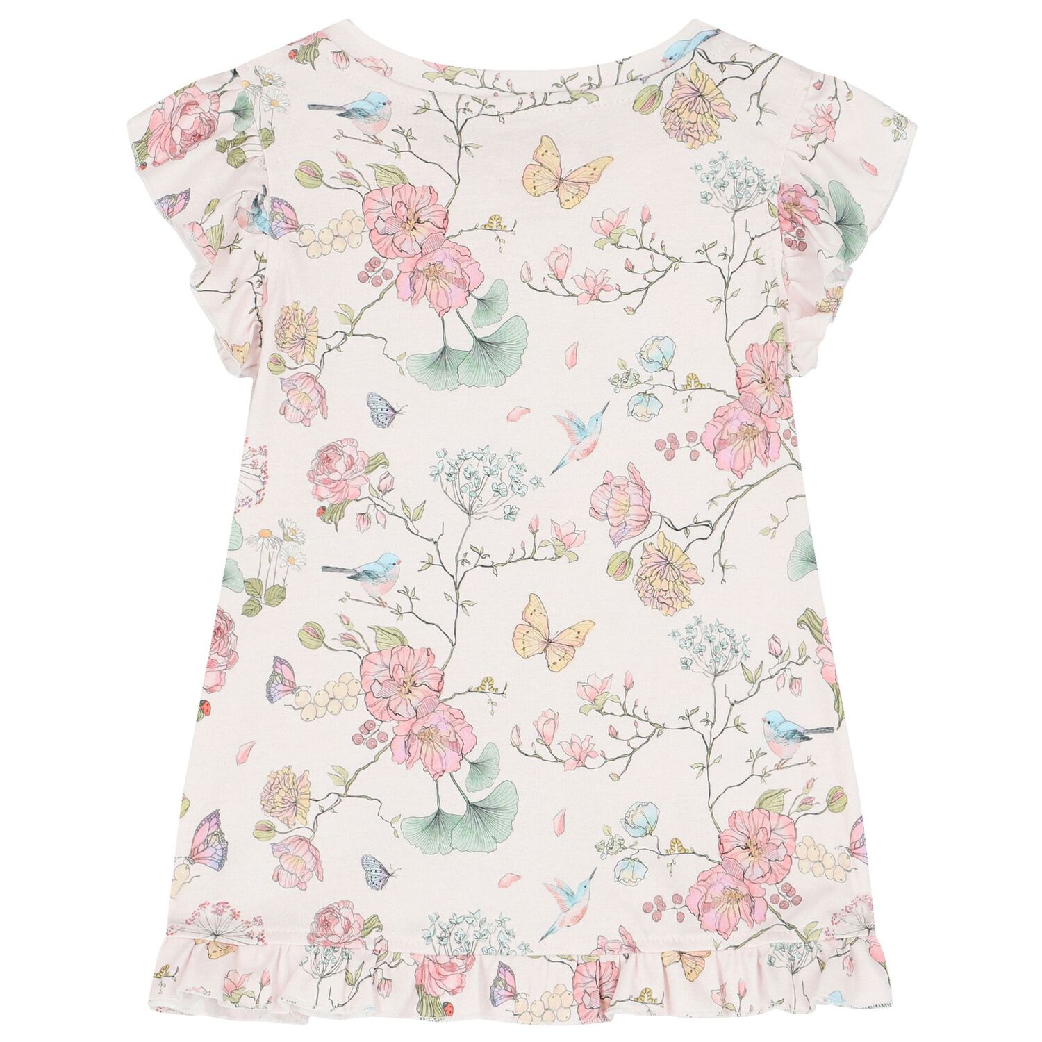 Girls Pink Floral Pyjamas, 1, hi-res image number null