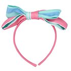 Girls Pink & Blue Bow Headband, 1, hi-res
