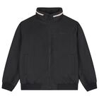 Boys Black Logo Padded Jacket, 1, hi-res