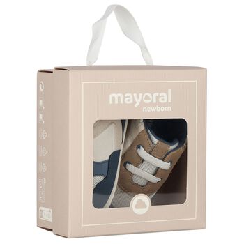 Baby Boys Ivory & Navy Blue Pre Walker Shoes