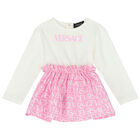 Baby Girls Ivory & Pink Logo Dress Set, 1, hi-res