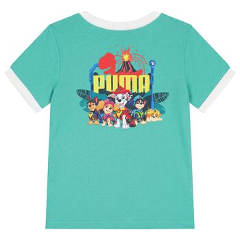 Boys Green & White Logo Paw Patrol T-Shirt