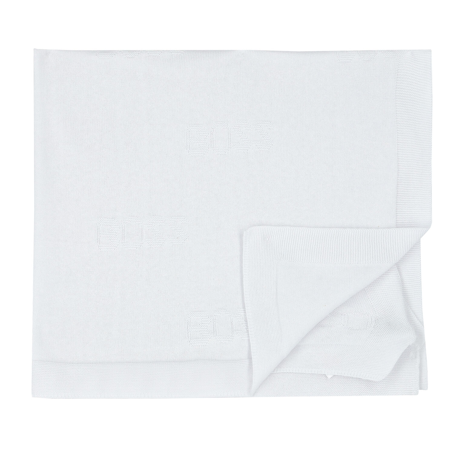 Blue Logo Knitted Baby Blanket, 3, hi-res