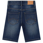 Boys Blue Denim Shorts, 1, hi-res