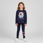 Girls Navy Blue Long Sleeve Top, 1, hi-res