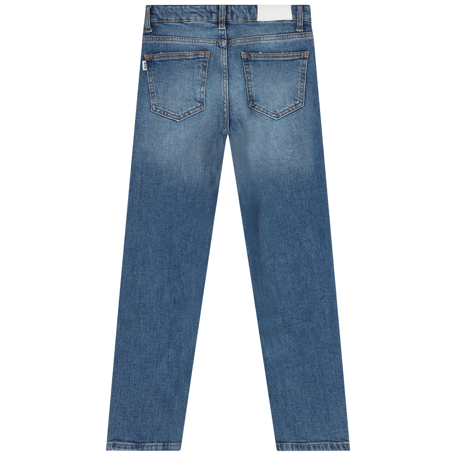 Girls Blue Embellished Logo Denim Jeans, 1, hi-res