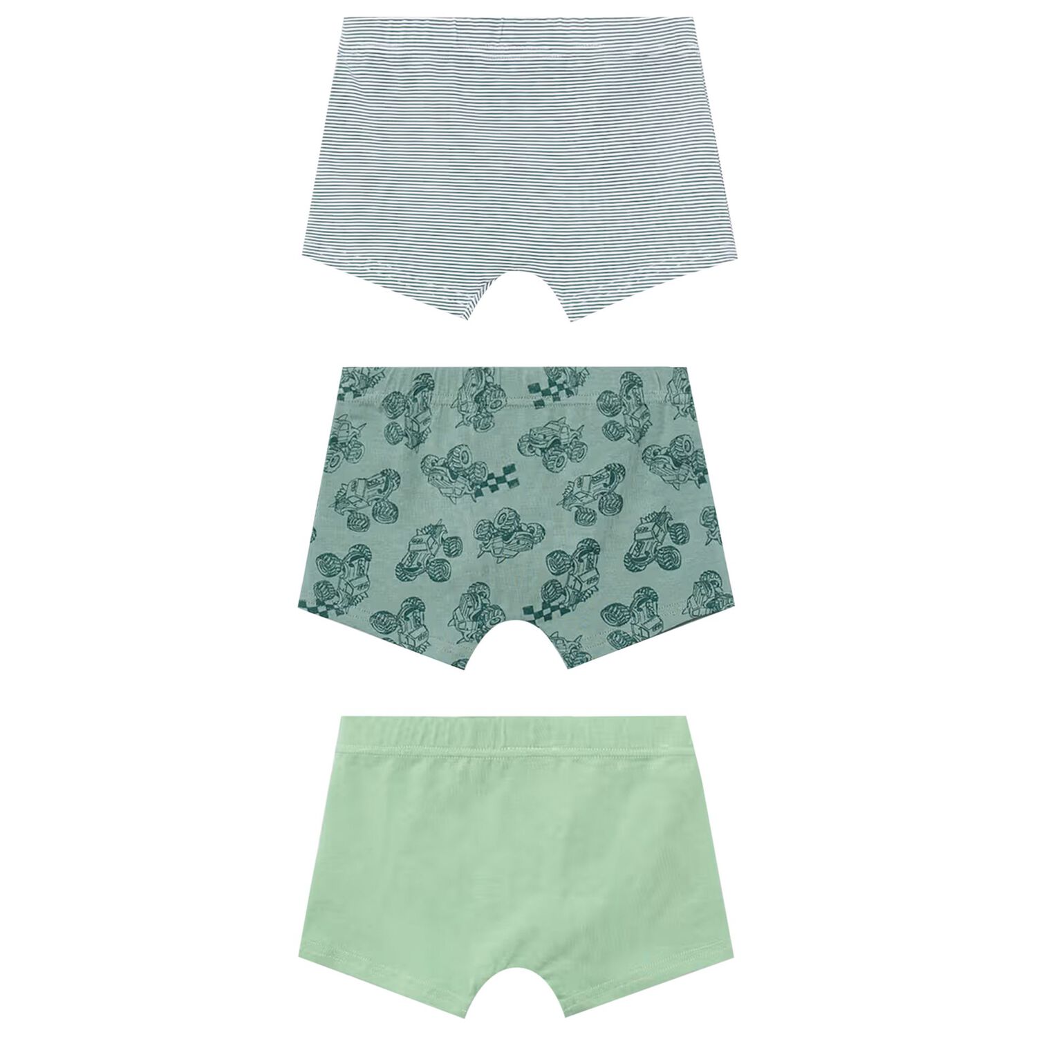 Boys White & Green Boxer Shorts ( 3-Pack ), 2, hi-res