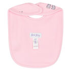 Girls Pink Bunny Baby Bib, 3, hi-res