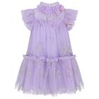 Girls Purple Embellished Tulle Dress, 1, hi-res