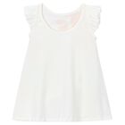 Girls White Ruffled Dress, 3, hi-res