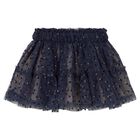 Younger Girls Navy Blue Bow Tulle Skirt, 3, hi-res