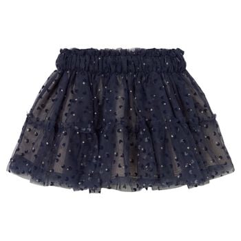 Younger Girls Navy Blue Bow Tulle Skirt