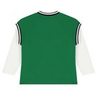 Boys Green & White Elephant Logo Long Sleeve Top, 1, hi-res