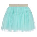 Girls Ivory & Turquoise Blue Tulle Skirt Set, 1, hi-res