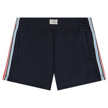 Girls Navy Blue Logo Shorts