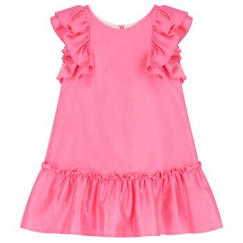 Girls Pink Ruffled Dress