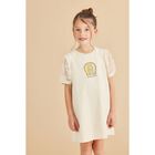 Younger Girls Beige Logo Dress, 1, hi-res