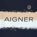 Boys Navy Striped Logo T-Shirt, 1, hi-res