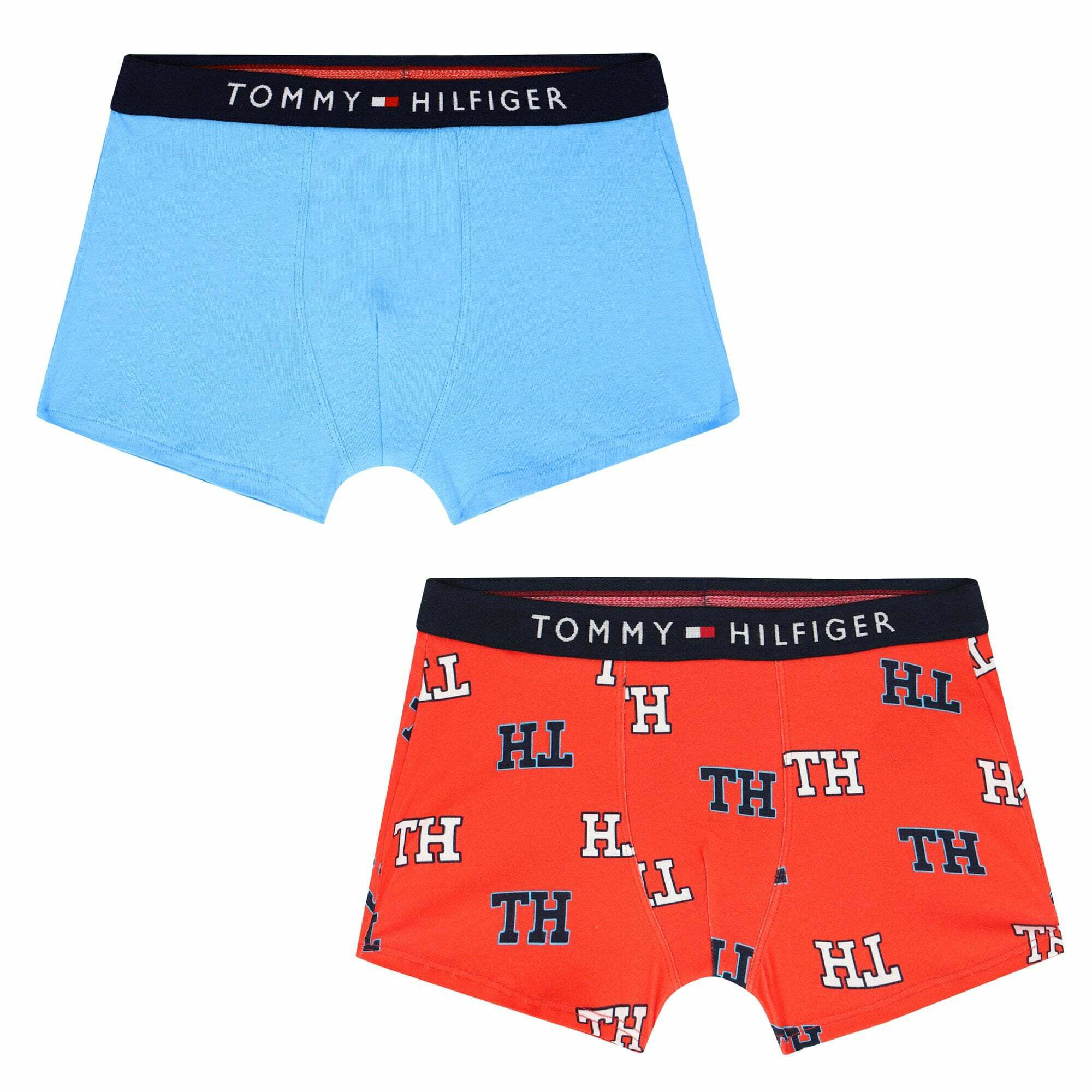 Tommy Hilfiger Boys Blue Red Boxer Shorts 2 Pack Junior