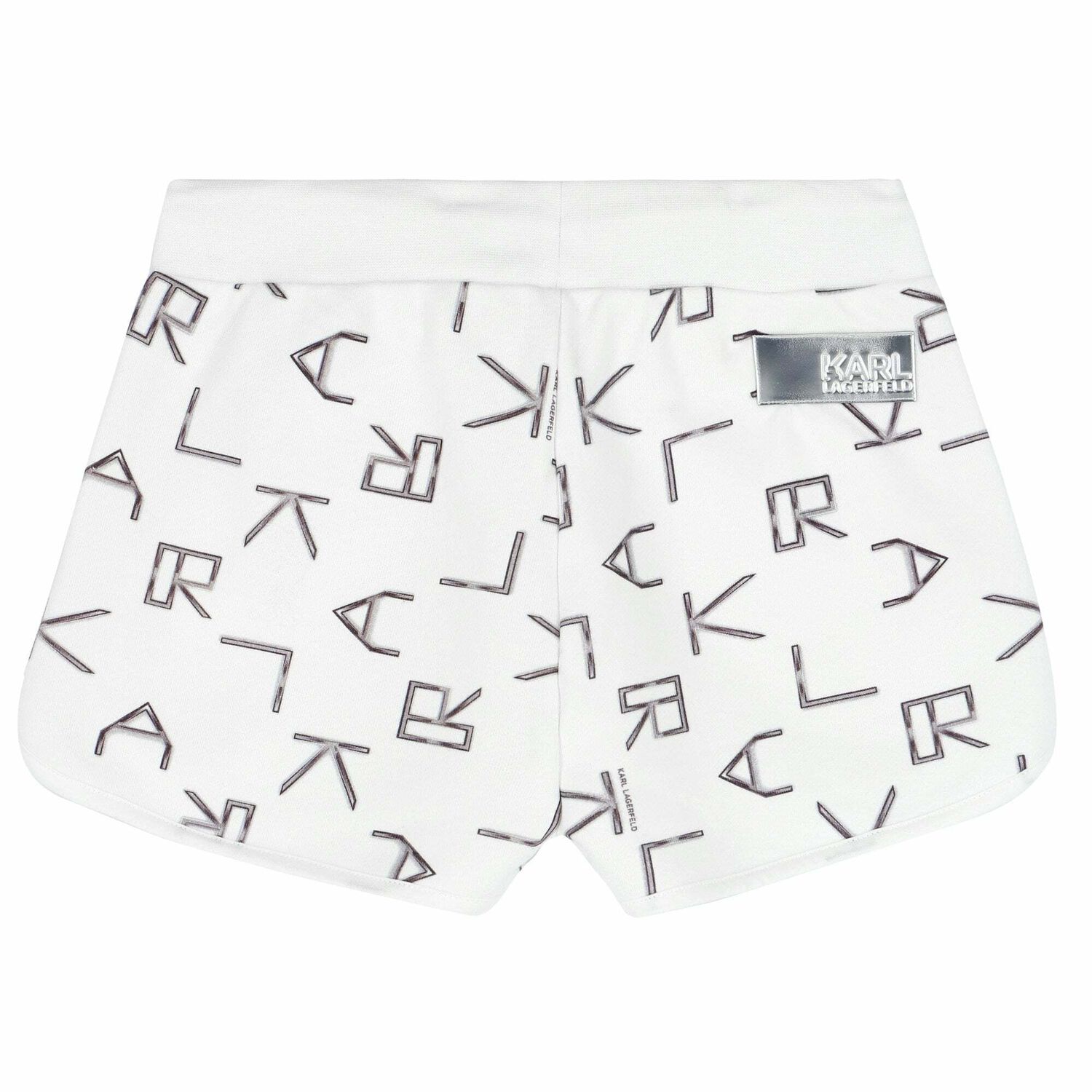 Girls White Logo Shorts, 1, hi-res