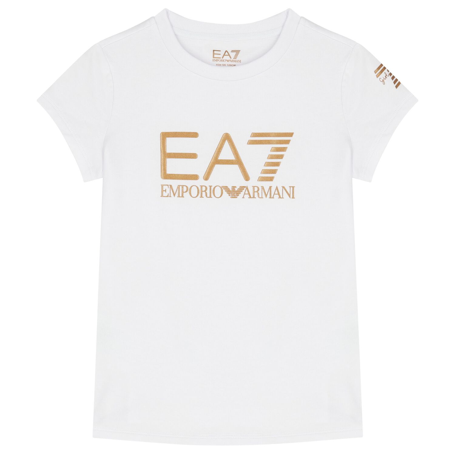 Girls White Logo T-Shirt, 6, hi-res