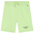 Boys Green Logo Shorts, 1, hi-res