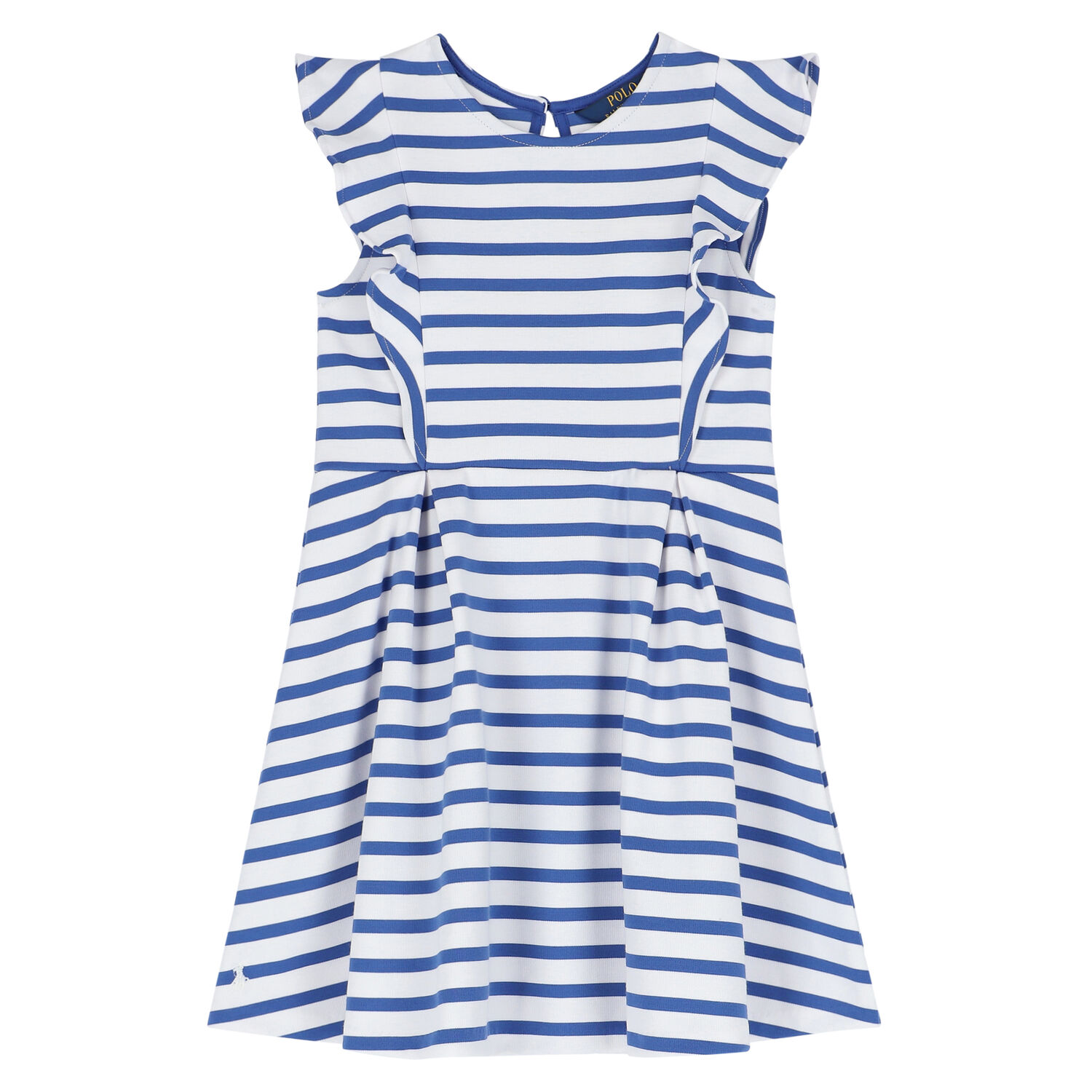 Girls Blue & White Striped Dress, 2, hi-res