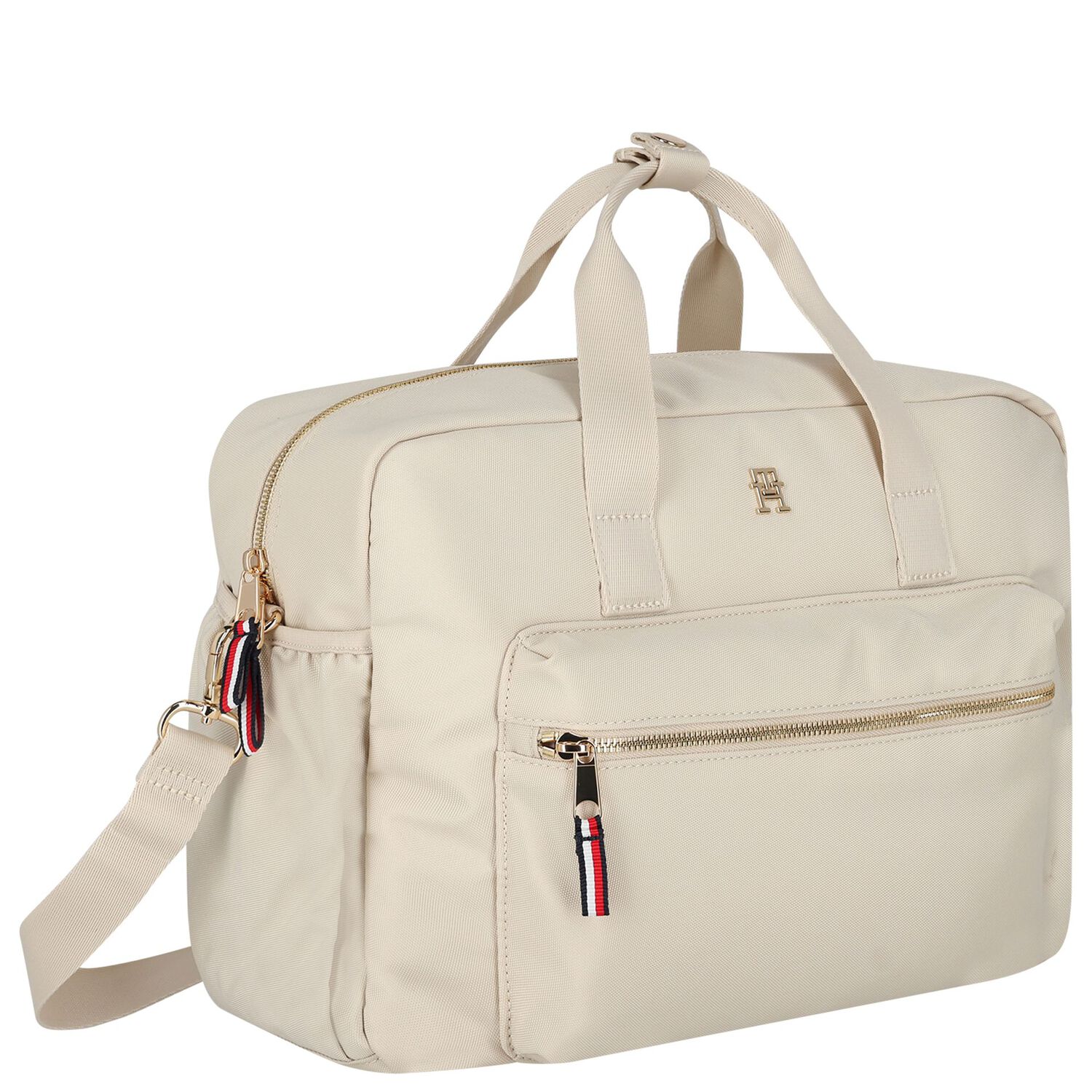 Beige Logo Baby Changing Bag, 5, hi-res