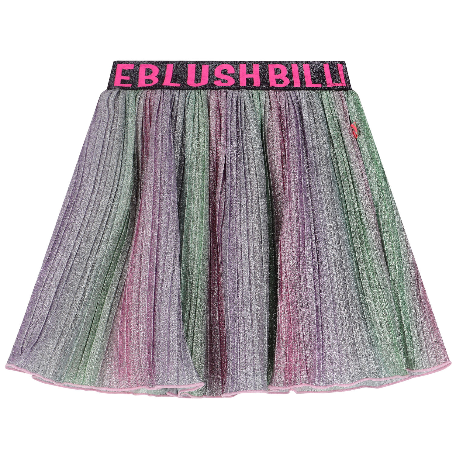 Girls Pink, Green & Purple Logo Pleated Skirt, 1, hi-res
