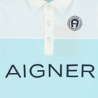 Boys White, Blue & Navy Logo Polo Shirt, 1, hi-res