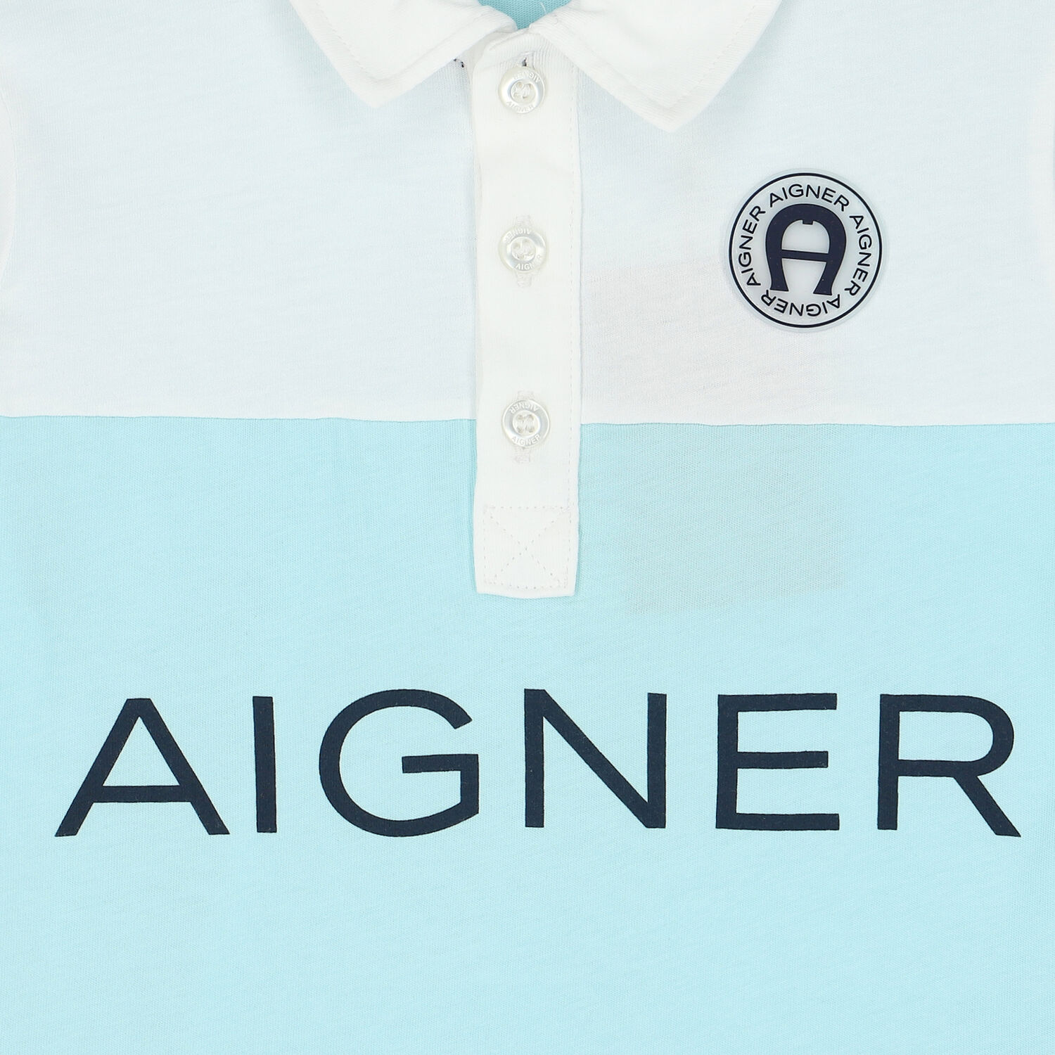 Boys White, Blue & Navy Logo Polo Shirt, 1, hi-res