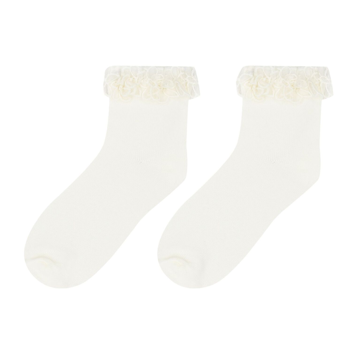 Girls Ivory & Gold Socks (2 Pack), 2, hi-res image number null
