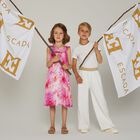 Girls Pink Floral Dress, 1, hi-res