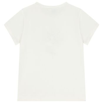 Girls Ivory Flower T-Shirt