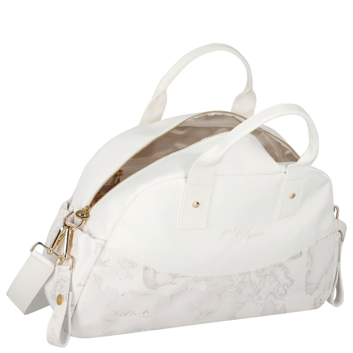 White Geo Map Baby Changing Bag , 2, hi-res