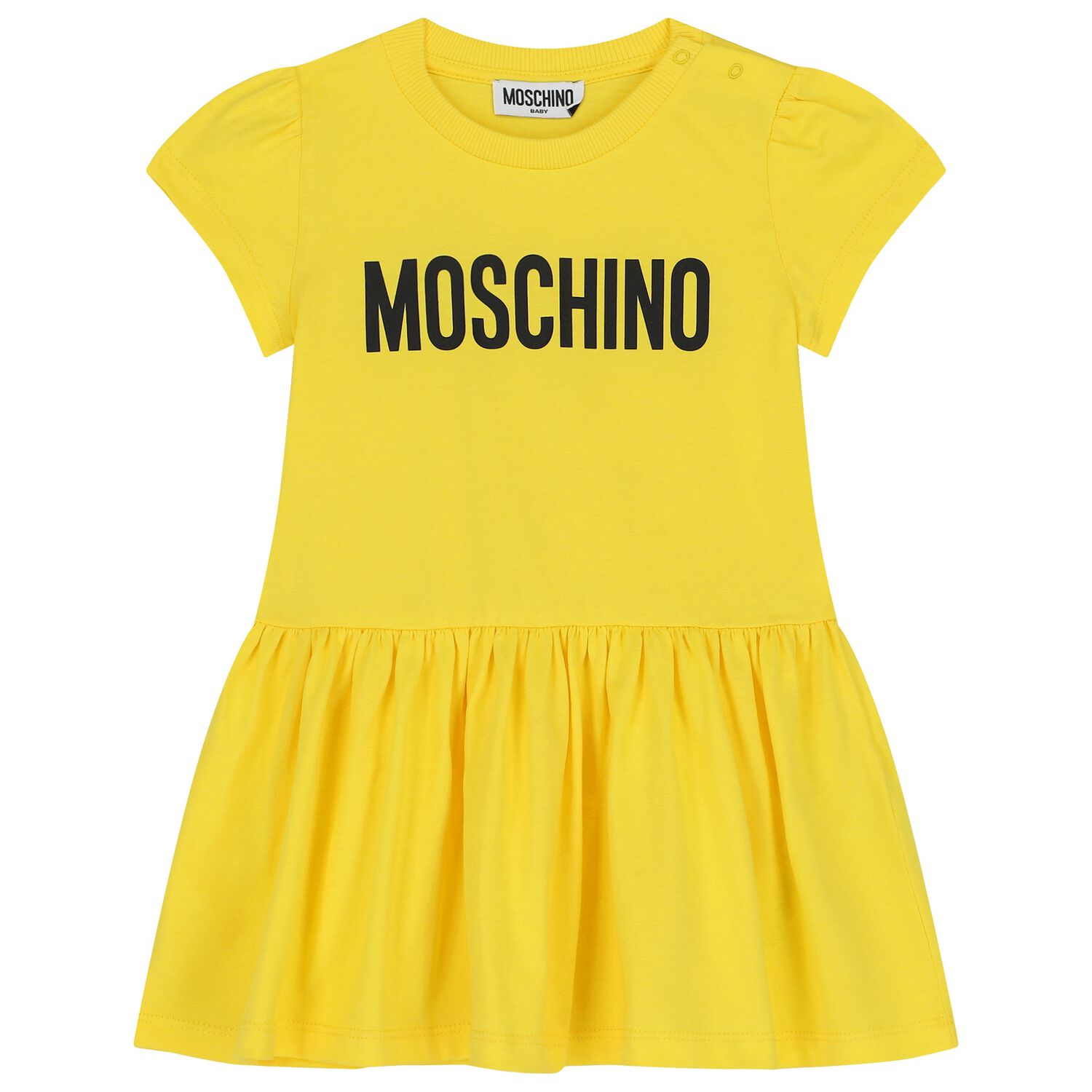 Younger Girls Yellow Logo Dress, 1, hi-res