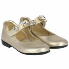 Girls Gold Embellished Shoes, 1, hi-res