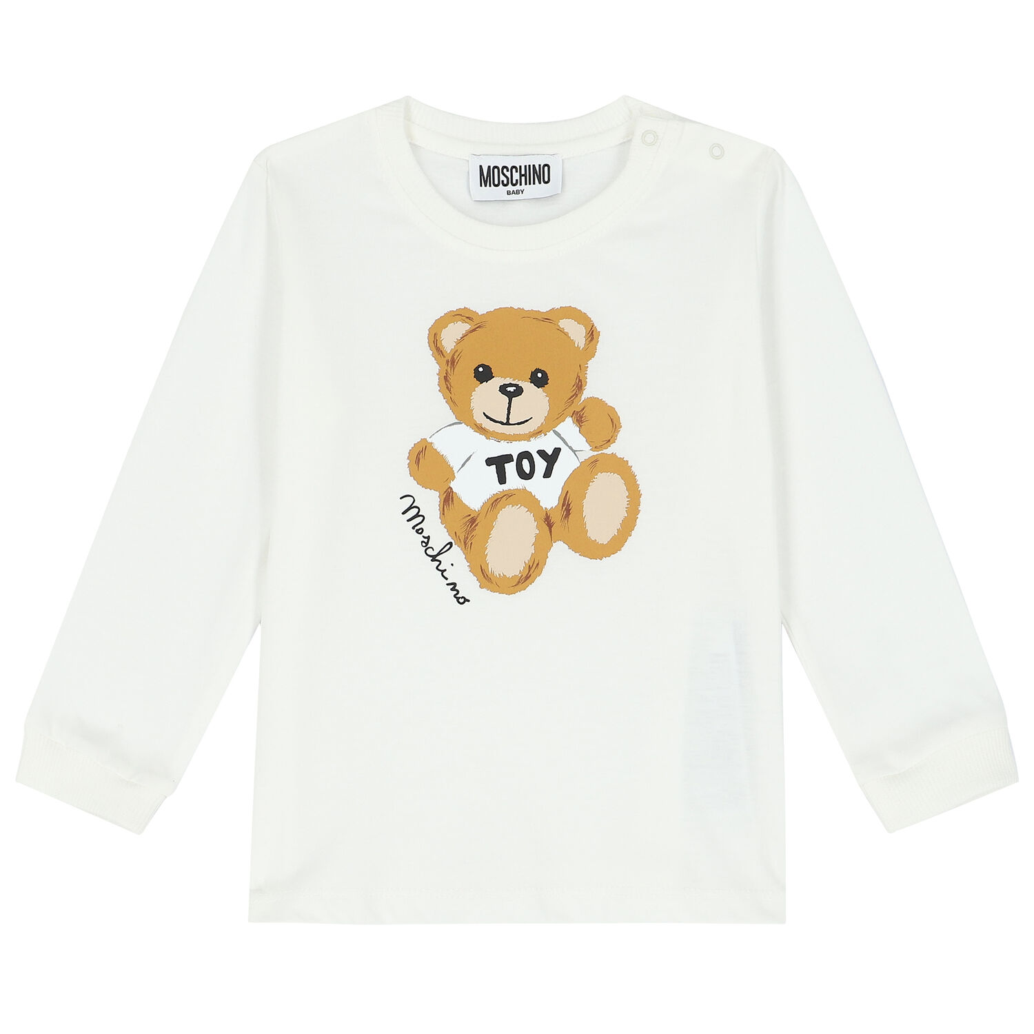 Ivory & Blue Teddy Logo Trousers Set, 1, hi-res