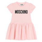 Younger Girls Pink Logo Dress , 1, hi-res