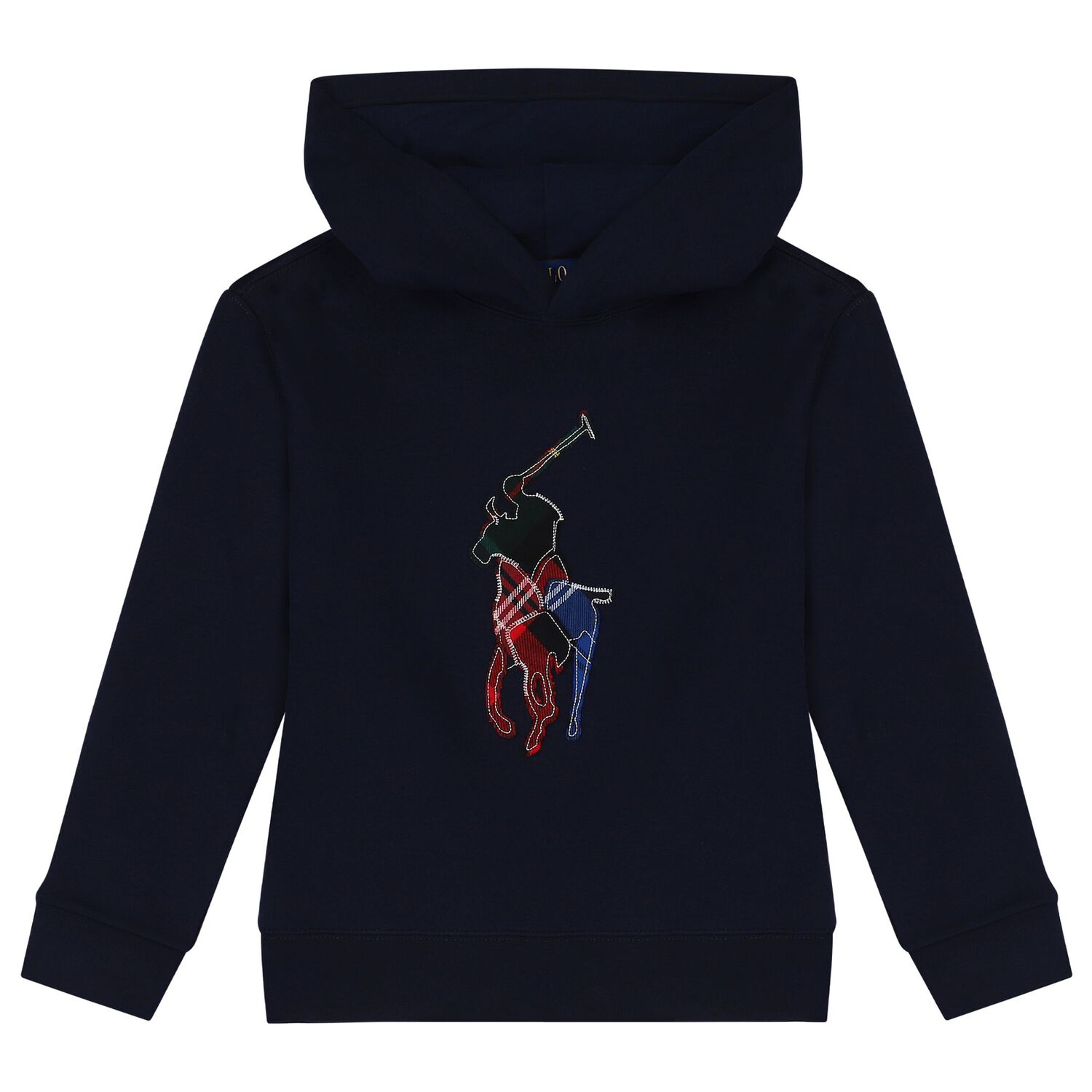 Boys Navy Blue Logo Hooded Top, 1, hi-res image number null