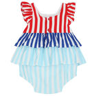 Baby Girls Red, White & Blue Striped Shortie, 1, hi-res